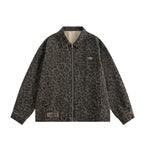 Street Style Color-Blocked Leopard Jacket