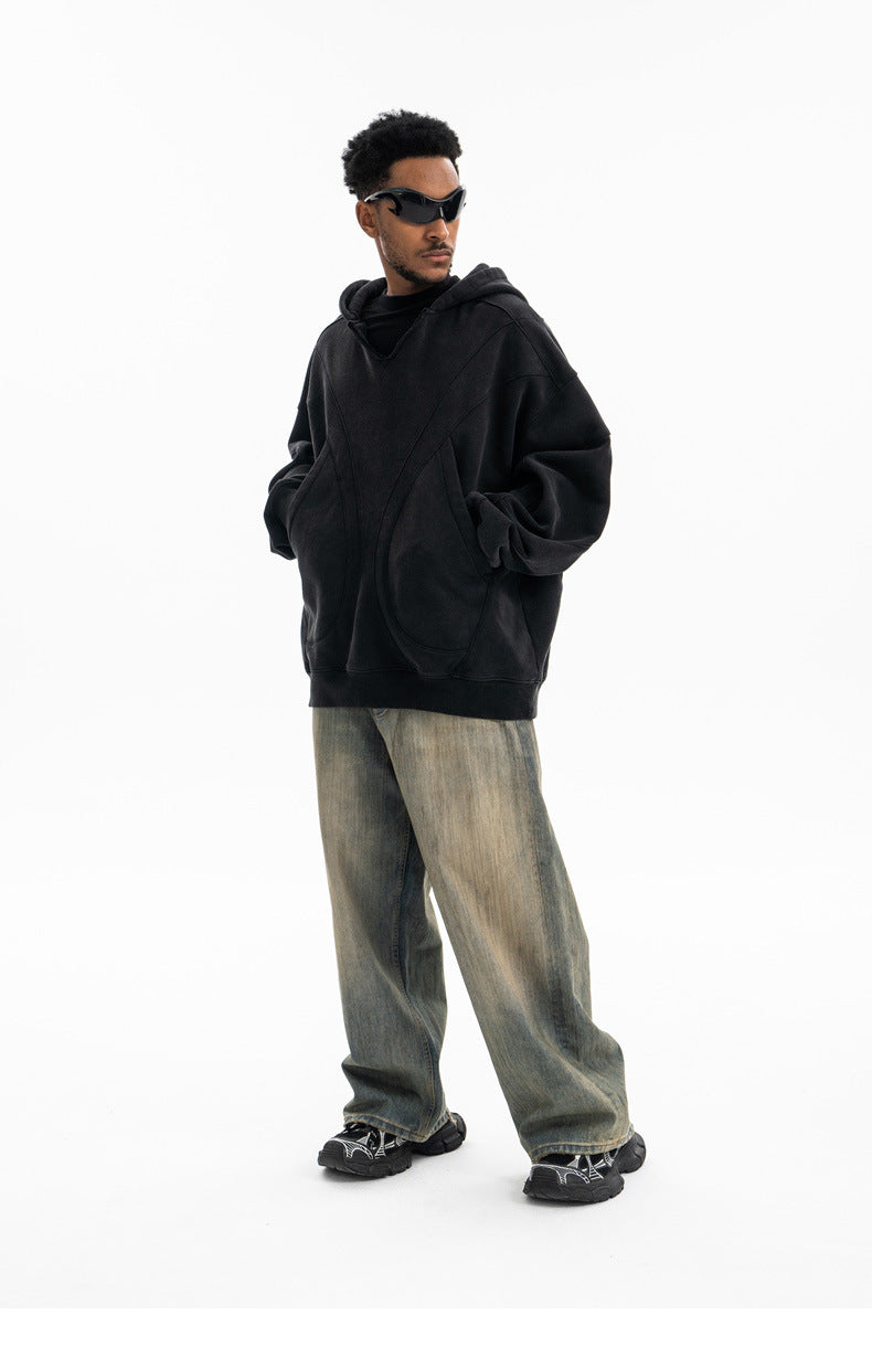 Deconstructed Oversized Hooded Sweatshirt