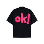 Retro three-dimensional letter T-shirt