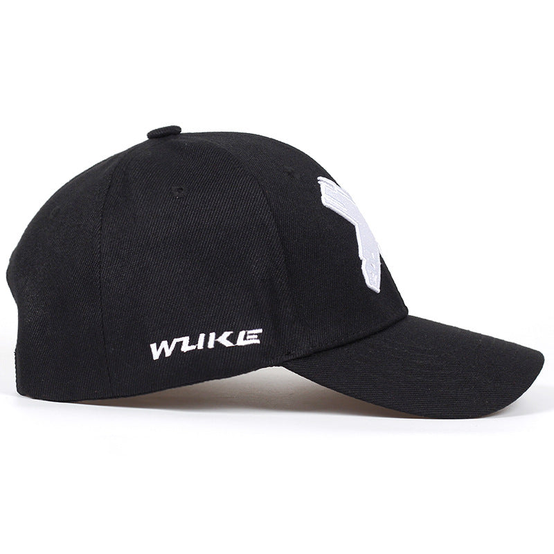 Black Baseball Cap with Embroidery