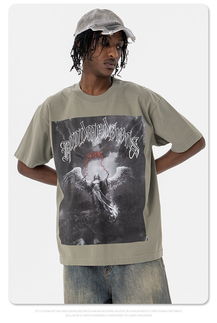 Angel Letter Print Crew Neck T-Shirt