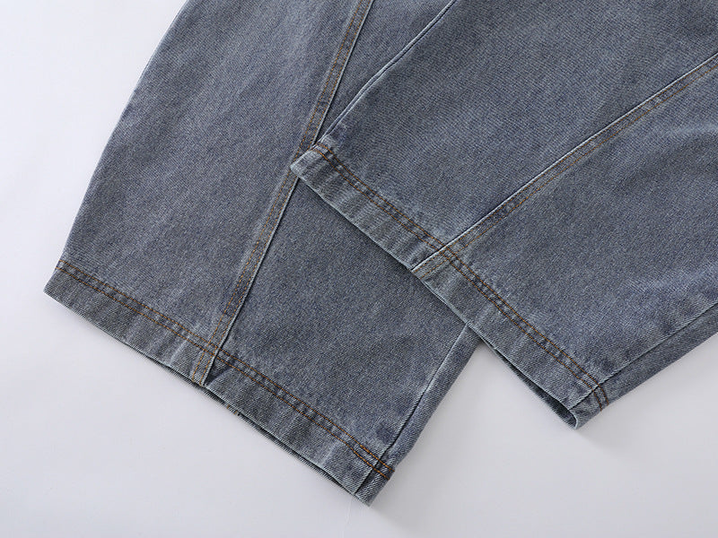 Wide Leg Curved Knife Jeans