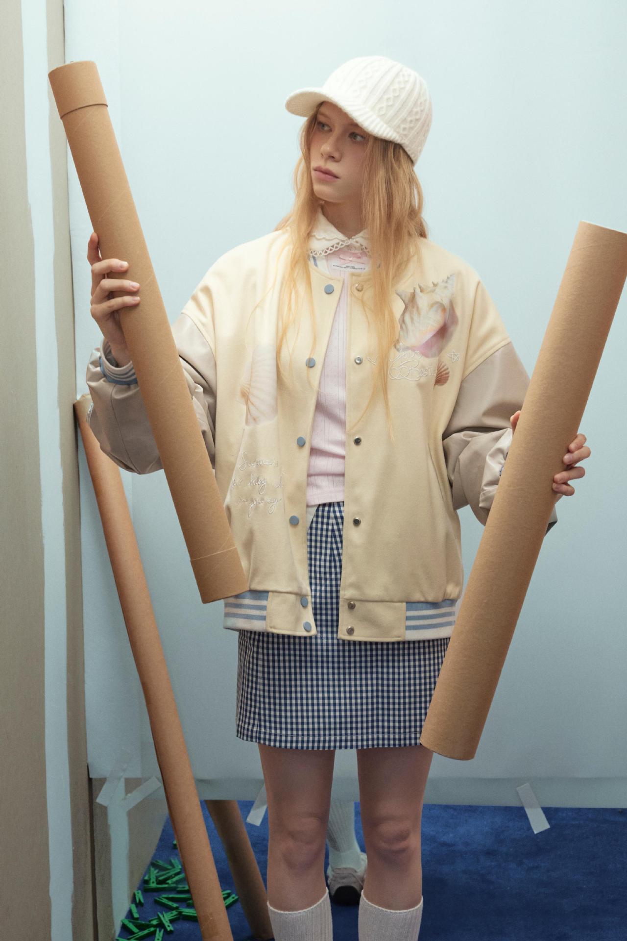 Printed PU Patchwork Casual Jacket