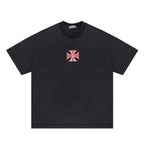 Faded flame letter t-shirt