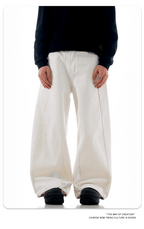 White Tapered Leg Jeans