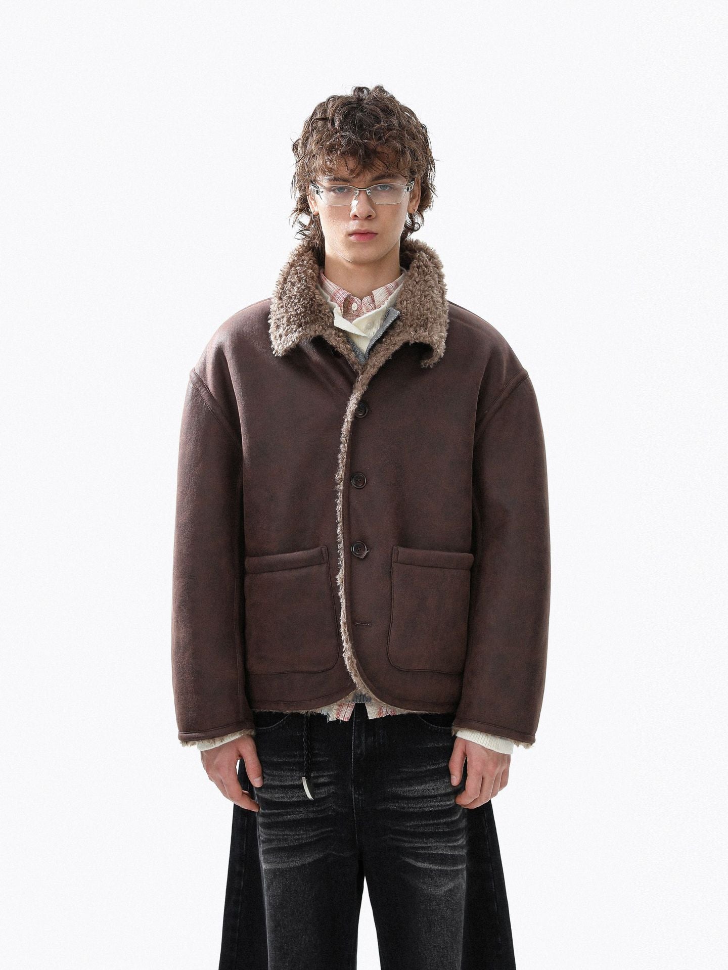 Fur And Leather Double-Sided Jacket