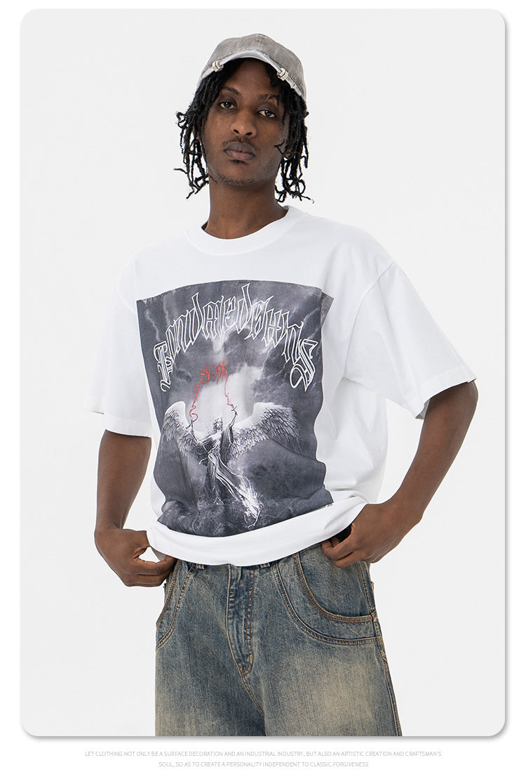 Angel Letter Print Crew Neck T-Shirt