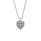 LEUNSA Moissanite Silver Heart-Shaped Necklace