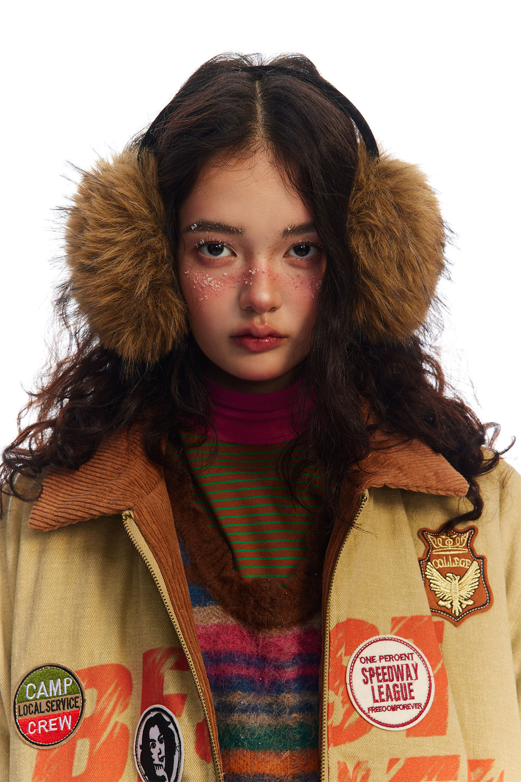 Retro Patch Detail Padded Jacket