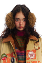 Retro Patch Detail Padded Jacket