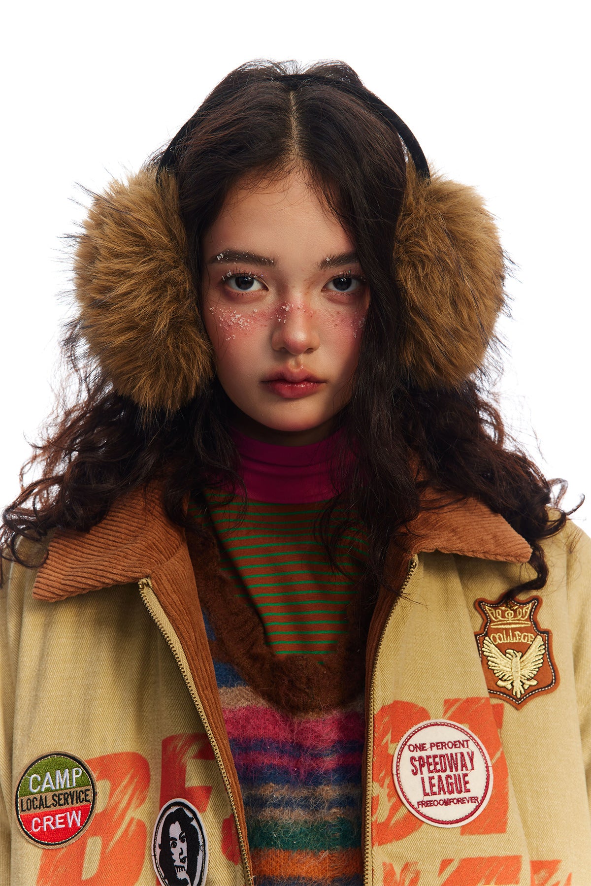 Retro Patch Detail Padded Jacket