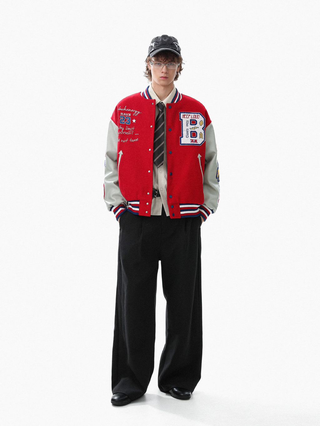 Embroidered Cotton Baseball Jacket