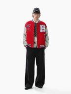 Embroidered Cotton Baseball Jacket