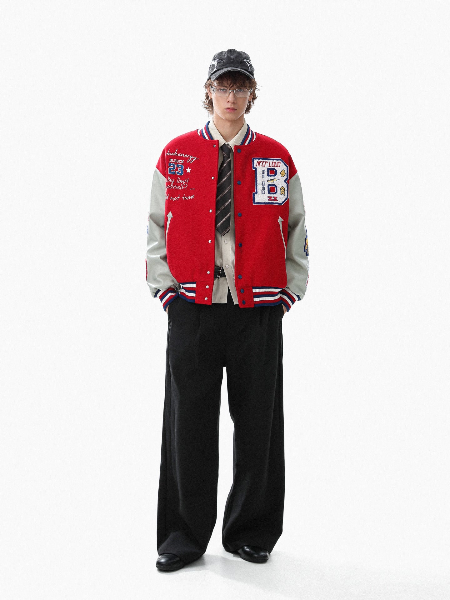 Embroidered Cotton Baseball Jacket
