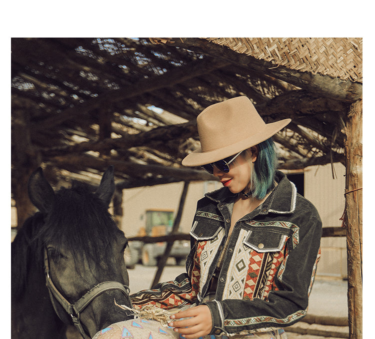 Velvet Contrast Short Blouse Jacket