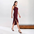 Elegant Sleeveless Asymmetrical Long Dress