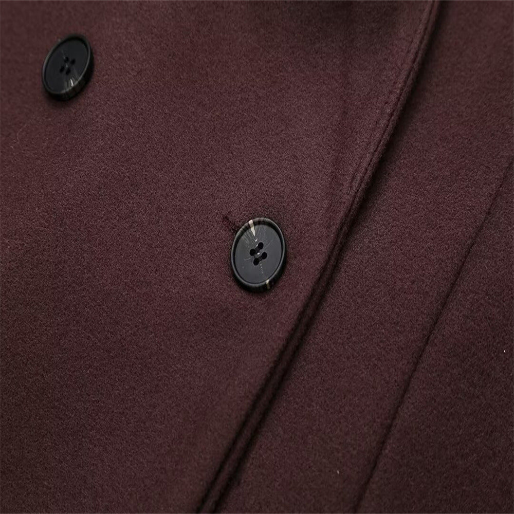 Solid Lapel Trench Coat