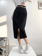 Straight Leg Slit Skirt