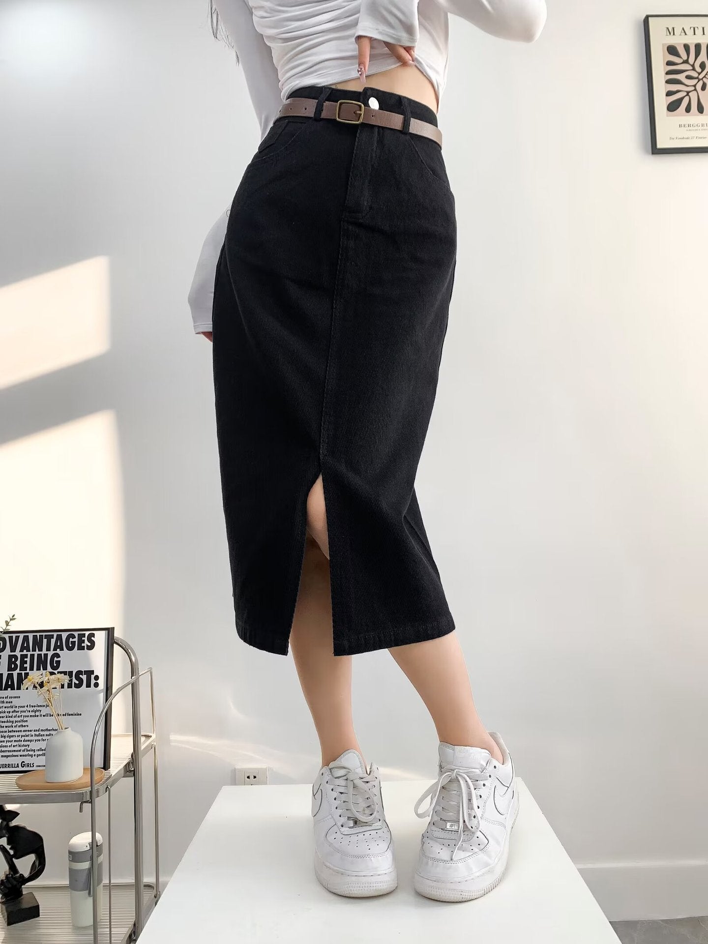 Straight Leg Slit Skirt