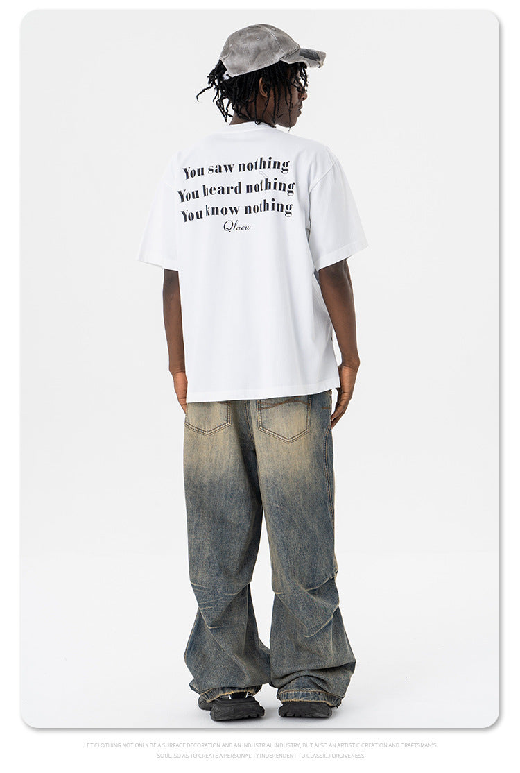 Angel Letter Print Crew Neck T-Shirt