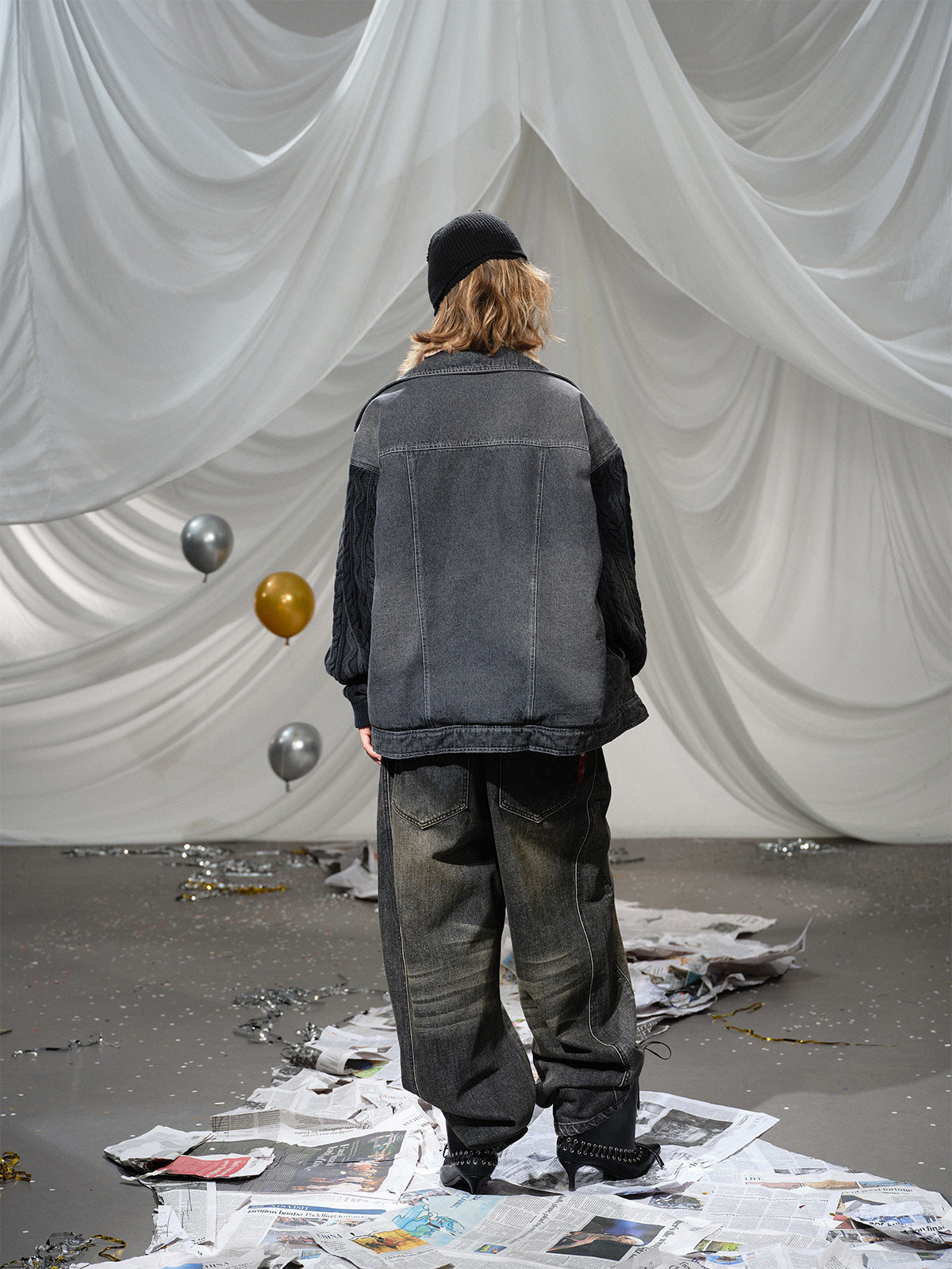 Knitted Sleeve Cotton Jacket