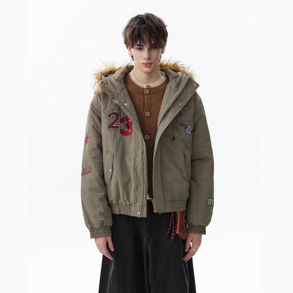 Vintage Bomber with Fur Trim