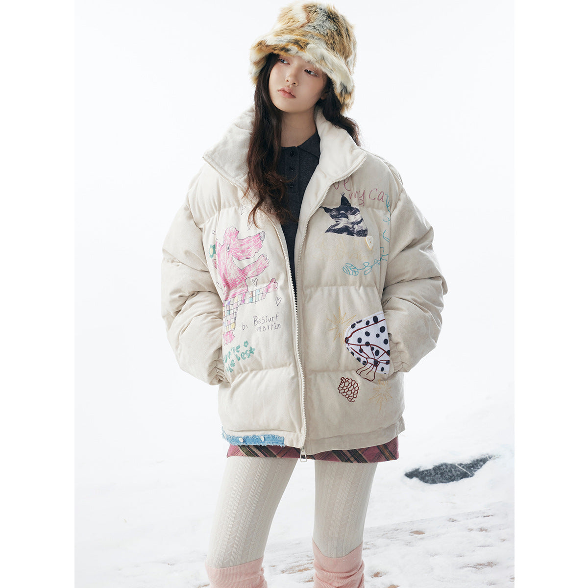 Cotton Graffiti Puffer Jacket