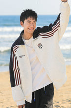 Striped Cardigan Sweatshirt Jacket