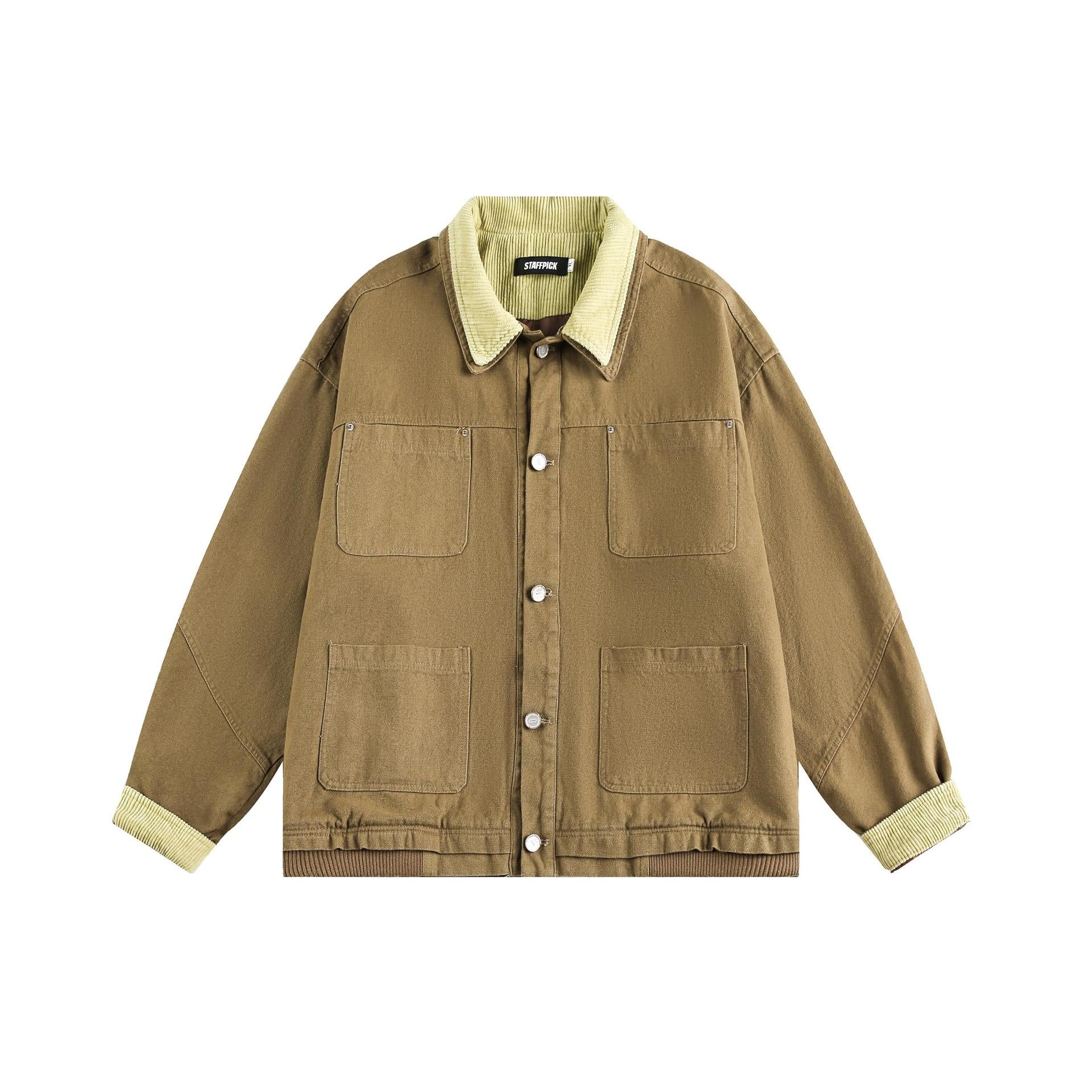 Retro Multi-Pocket Workwear Jacket