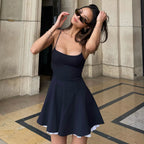 Sexy Solid Color Slim Strap Dress