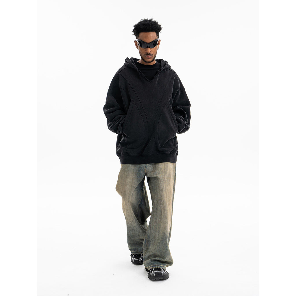 Deconstructed Oversized Hooded Sweatshirt