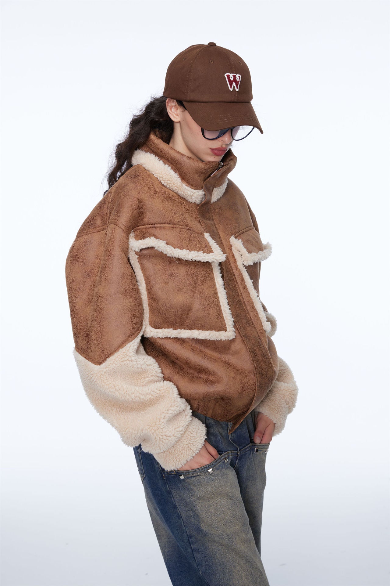 Cozy Brown & Beige Teddy Zip Jacket