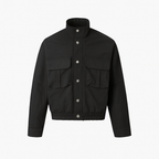 Wide Boxed Nylon Stand Collar Jacket