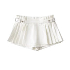 Belt pleate A-line skirt