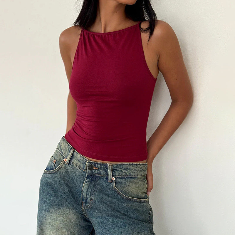 Simple Burgundy Crop Top