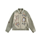 Street Style Graffiti Spliced Jacket