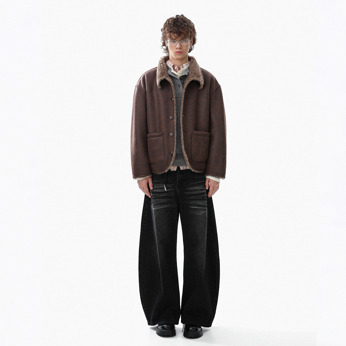 Fur And Leather Double-Sided Jacket