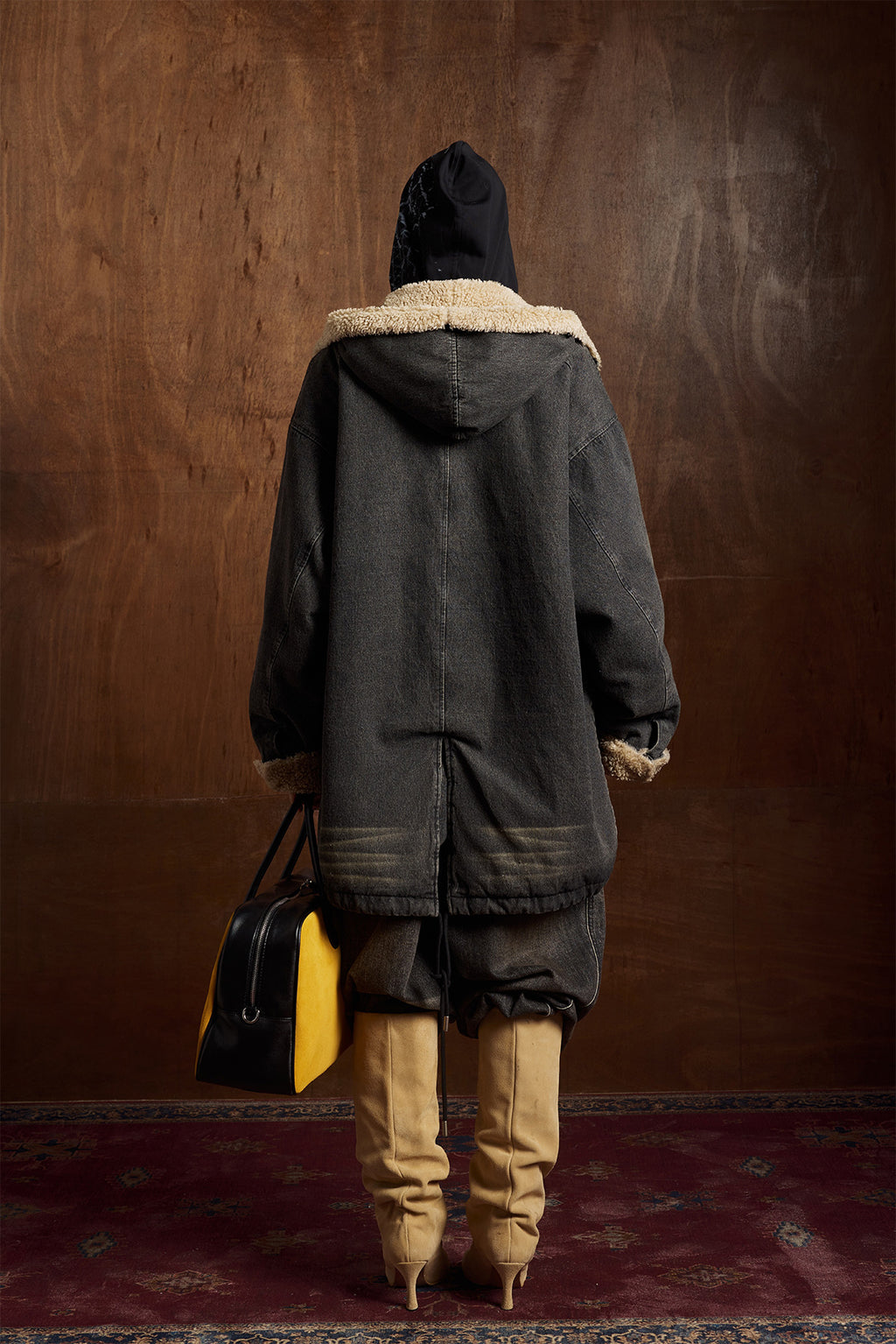 Lambswool Parka Denim Cotton Jacket