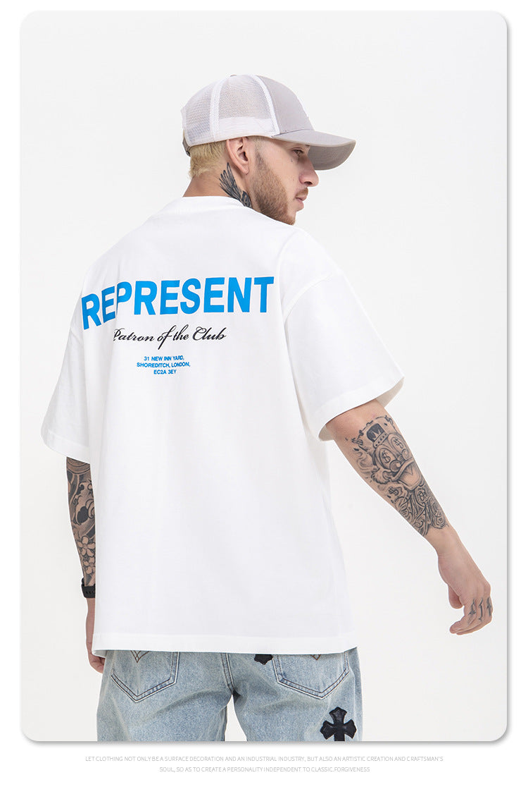 Blue slogan t-shirt