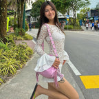 Lace hollowed short dress