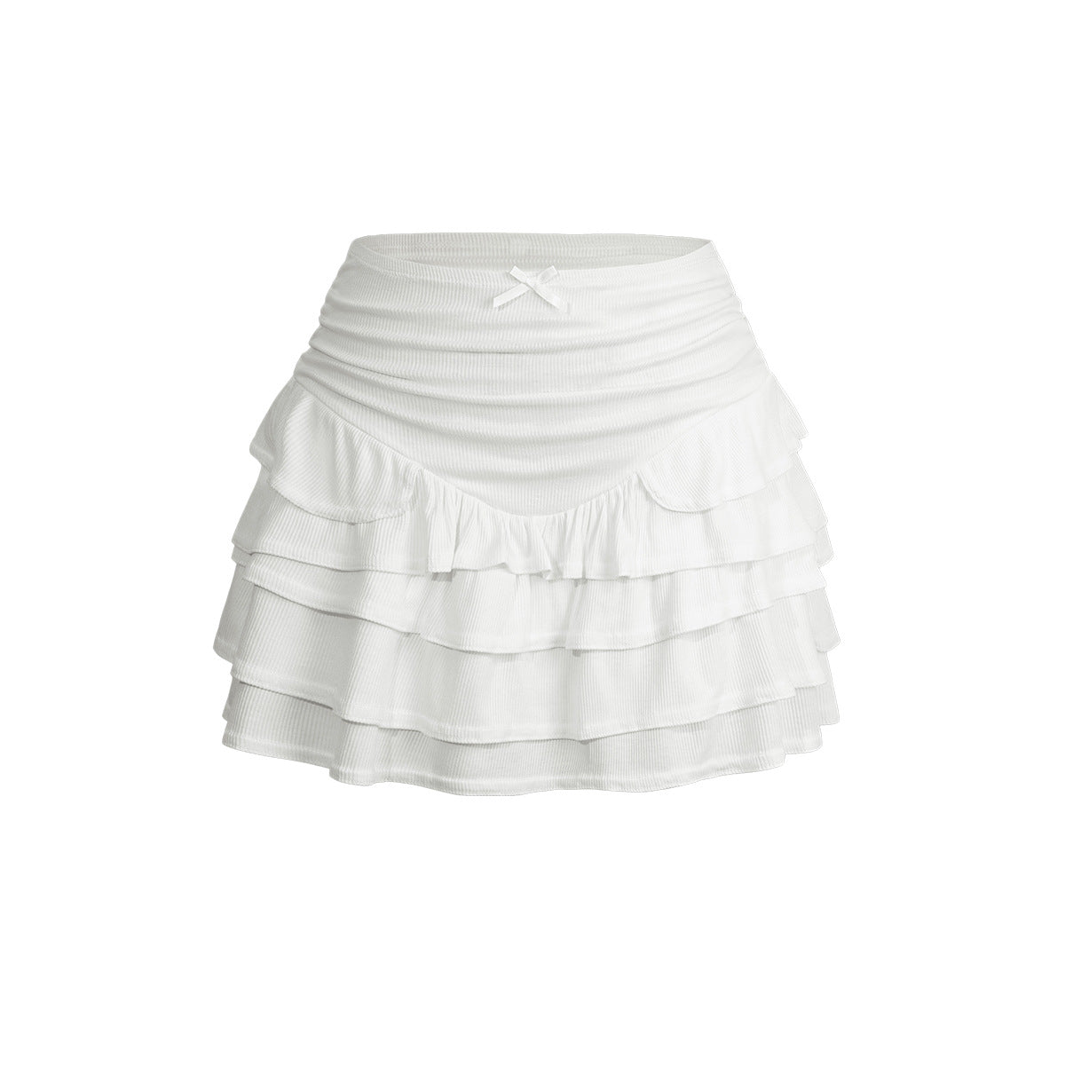 Bohemian Holiday Style Ruffle High-Waist A-Line Skirt
