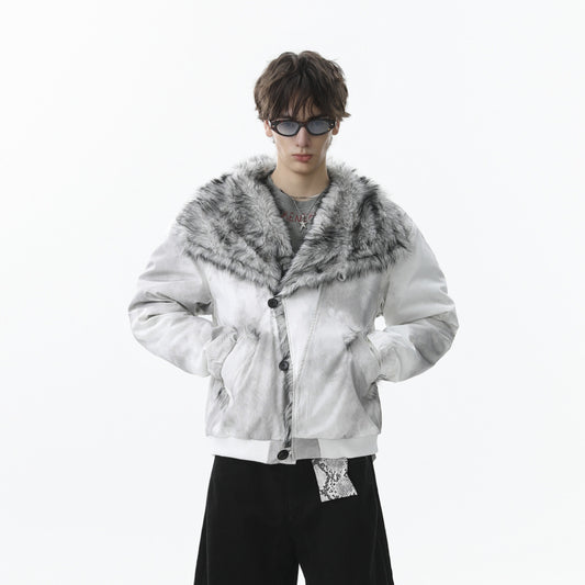 Cotton Jacket With Fur Collar