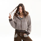 Short Imitation Lamb Wool Cotton Jacket