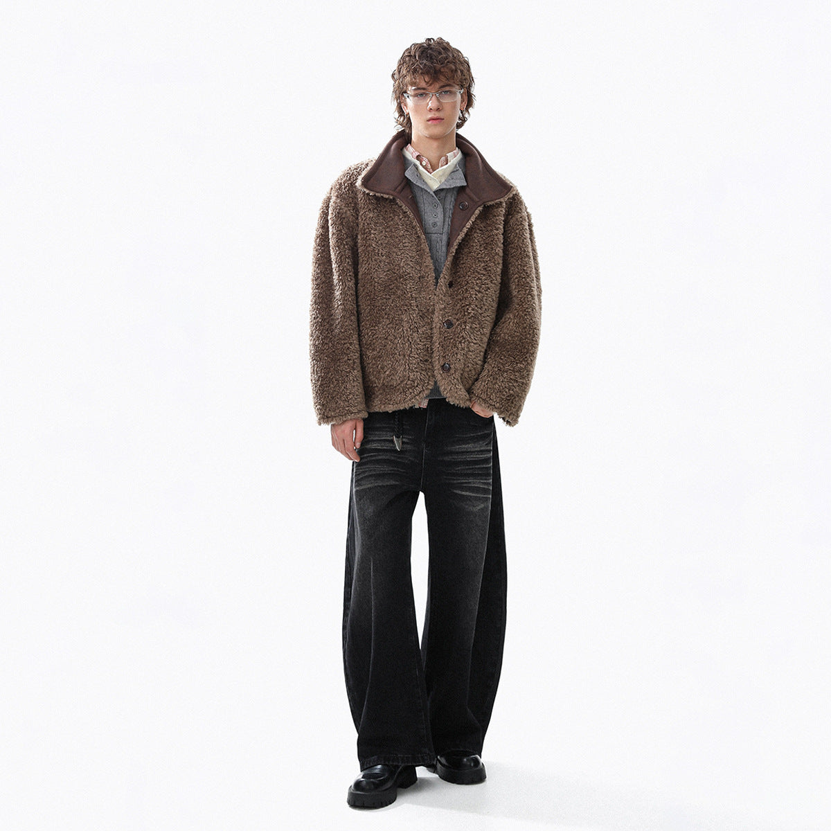 Fur And Leather Double-Sided Jacket