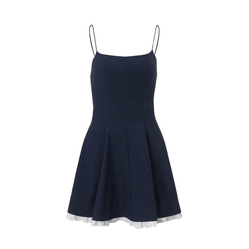 Sexy Solid Color Slim Strap Dress