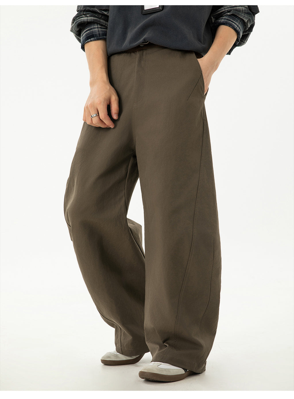 Side split spliced pants