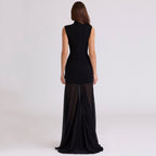 Hollow Mesh Spliced Fish Tail Dress