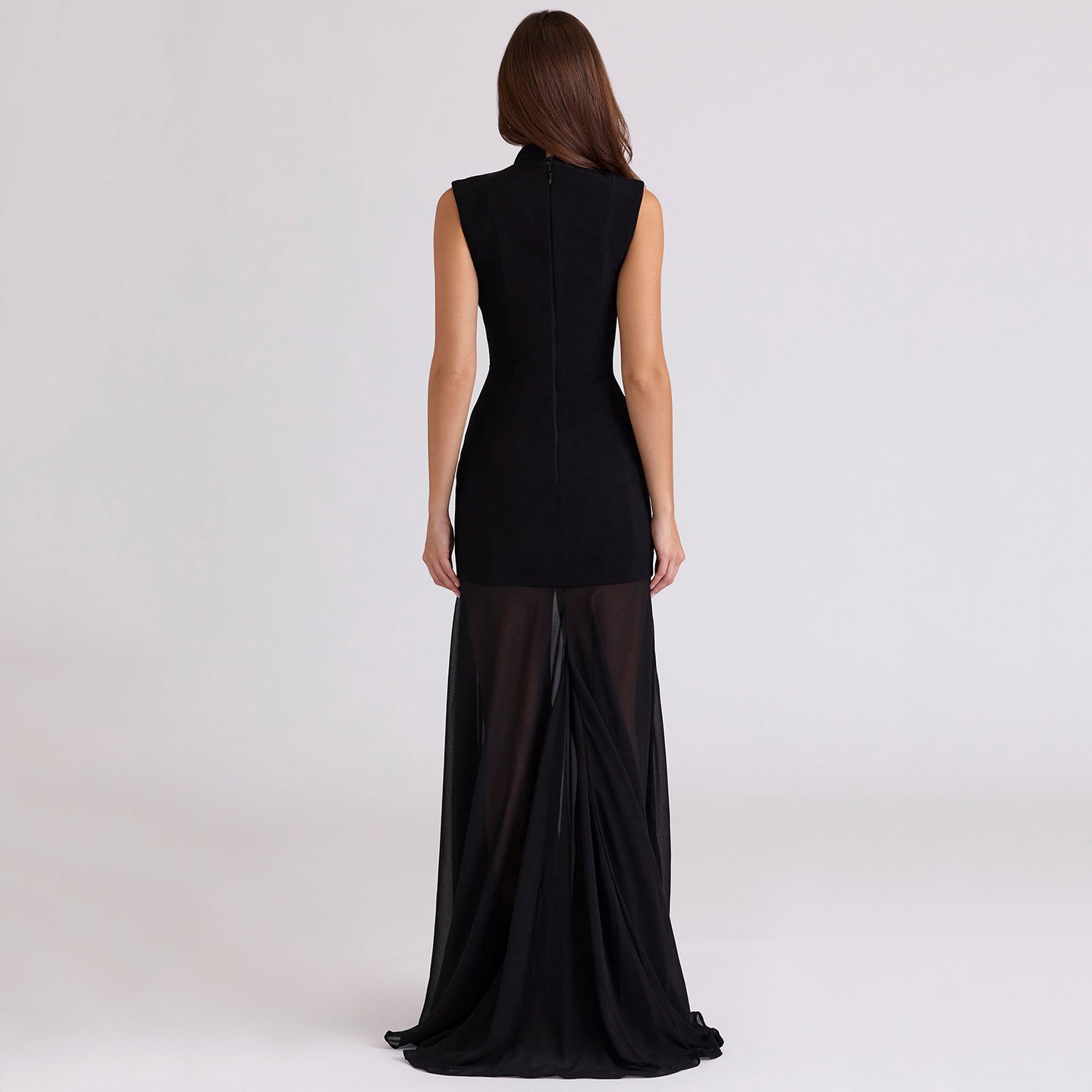 Hollow Mesh Spliced Fish Tail Dress