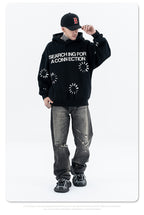 loose-fit patterned hoodie