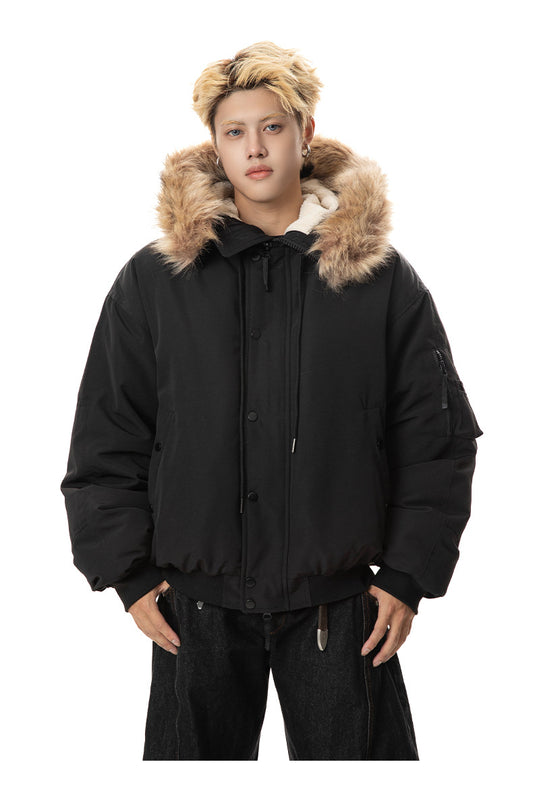 Mountain Carving Warm Puffer Jacket